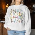 Alphabet AnimalsFor School School School And Teacher Sweatshirt Frauen Lustige Geschenke