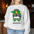 Brazilian Brasileira Girl Brazilian Heritage Brazil Flag Sweatshirt Frauen Lustige Geschenke