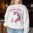 Children's 5Th Birthday Girls' Ich Bin Schon 5 Jahre Alt Einhorn Sweatshirt Frauen Lustige Geschenke