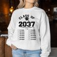 Class Of 2037 Grow With Me Checklist Kindergarten 12Th Grade Women Sweatshirt Unique Gifts