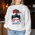 Croatia Girl's Croatia Woman Pride Croatia Flag Hrvatska Sweatshirt Frauen Lustige Geschenke