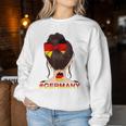 Deutsches Mädchen Messy Bun Mit Deutschland-Flagge Sweatshirt Frauen Lustige Geschenke