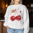 Donna Ciliegie Coquette Girl Aesthetic Con Collo A Women Sweatshirt Regalos divertidos