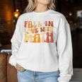 Groovy Fall In Love With Math Thanksgiving Math Teacher Fall Women Sweatshirt Unique Gifts
