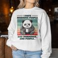 I Hate Morning People Grumpy Panda Bevendo Caffèintage Women Sweatshirt Regalos divertidos