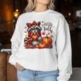 Hello Fall Vibes Raccoon Autumn Pumpkin Halloween Girl Women Women Sweatshirt Funny Gifts