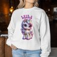 Leila Simpatico Unicorno Per Ragazze Nome Leila Women Sweatshirt Regalos divertidos