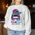 Messy Bun Pink Or Blue Auntie Loves You Gender Reveal Women Sweatshirt Personalized Gifts