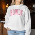 Preppy Cowgirl Varsity Pink Howdy Western Girls Women Sweatshirt Personalized Gifts