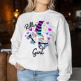 Retrò Pattinaggio Ragazza Pattinaggio A Rotelle Hobby Colorato Women Sweatshirt Regalos divertidos