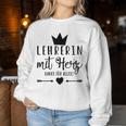 Women's Beste Tehrerin Der Welt Thank You With Heart S Sweatshirt Frauen Lustige Geschenke