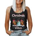 Christmas Vibes Boy Girl Christmas Dabbing Snowman Women Tank Top