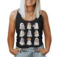 Cute Ghost Reading Books Teacher Halloween Reading Women Tank Top