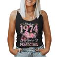 Donna 50 Anni Made In 1974 Compleanno Floreale 50° Compleanno Donne Con Collo A Canotta da donna