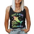 Just A Girl Who Loves Sharks Cute Shark Lover Girls Women Tank Top