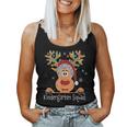 Kindergarten Squad Plaid Reindeer Santa Teacher Christmas Women Tank Top