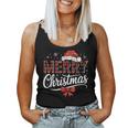 Merry Christmas Lights Santa Hat Xmas Family Women Tank Top