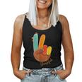 Peace Sign Turkey Hand Cool Thanksgiving Hippie Women Women Tank Top