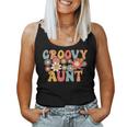 Retro Groovy Aunt 1St Birthday Auntie Matching Family Hippie Women Tank Top