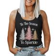Tis The Season To Sparkle Cute Pink Christmas Tree Womens Women Tank Top