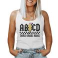 3Rd Grade Rock And Roll Letters Abcd Alphabet Back To School Women Tank Top