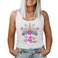 Bambino 4 Anni Compleanno Ragazza Unicorno Ho 4 Anni Canotta da donna
