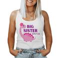 Bambino Big Sister Saurus Carino Dinosaur Gravidanza Annuncio Canotta da donna