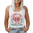 Candy Cane Crew Christmas Coquette Bow Sweet Candy Xmas Girl Women Tank Top