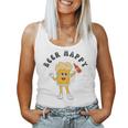Cerveza Feliz Retro Divertido Dibujos Animados Cool Beer Beer Lovers Fun Camiseta sin mangas para mujer