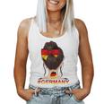 Deutsches Mädchen Messy Bun Mit Deutschland-Flagge Tank Top Frauen