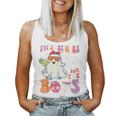 I'm Just Here For The Boos Ghost Halloween Margarita Groovy Women Tank Top
