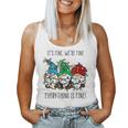 It's Fine We're Fine Everything Is Fine Gnome Teacher Xmas Women Tank Top