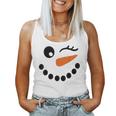 Winter Snowman Face Wink Eye Christmas Xmas For Girl Womens Women Tank Top