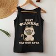 Best Siamese Cat Mom Ever Mama Gatos Madre Gato Siamese Camiseta sin mangas para mujer Regalos divertidos