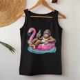 Bigfoot Chilling On Flamingo Float With Beer Fun Summer Vibe Women Tank Top Unique Gifts