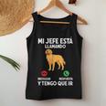 Divertido Perros Mi Jefe Está Llamando Y Tengo Que Ir Perro Camiseta sin mangas para mujer Regalos divertidos