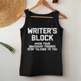 Donna Writer's Block Divertente Scrittore Sarcastico Con Collo A Canotta da donna Regalos divertidos
