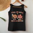 Fall In Love With Learning Fall Teacher Thanksgiving Retro Women Tank Top Personalized Gifts