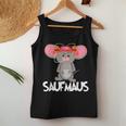 Beer Helmet Mouse Motif Beer Drinker Beer Saufmaus Tank Top Frauen Lustige Geschenke