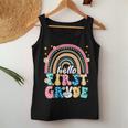 Groovy Rainbow Hello First Grade First Day Teacher Kid Women Tank Top Funny Gifts