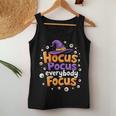 Halloween Witch Hat Teacher Hocus Pocus Everybody Focus Boo Women Tank Top Personalized Gifts