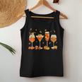 Hello Fall Autumn Leaves Pumpkin Wine Glasses Drinking Party Women Tank Top Funny Gifts