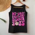 My Last First Day Senior 2025 Back To School Class Groovy Women Tank Top Personalized Gifts