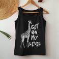 Lustiges Get On My Level Giraffen Tank Top Frauen Lustige Geschenke