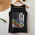 Milwaukee United States Distressed Rainbow W Us Flag Canotta da donna Regalos divertidos