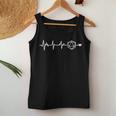 Rpg Gamer Minimalist D20 Dice Heartbeat Nerdy Women Women Tank Top Personalized Gifts