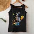 Spooky Pickleball Halloween Skeleton Pumpkin Women Tank Top Unique Gifts