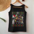 Ugly Christmas Sweater With Sea Turtle Lights Santa Hat Women Tank Top Personalized Gifts