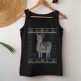 Ugly Christmas Sweater Sloth Riding Llama Elf Hat Outfit Women Tank Top Personalized Gifts