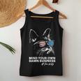 Walz Mind Your Own Damn Business Harris Waltz Cat Lady Women Tank Top Unique Gifts